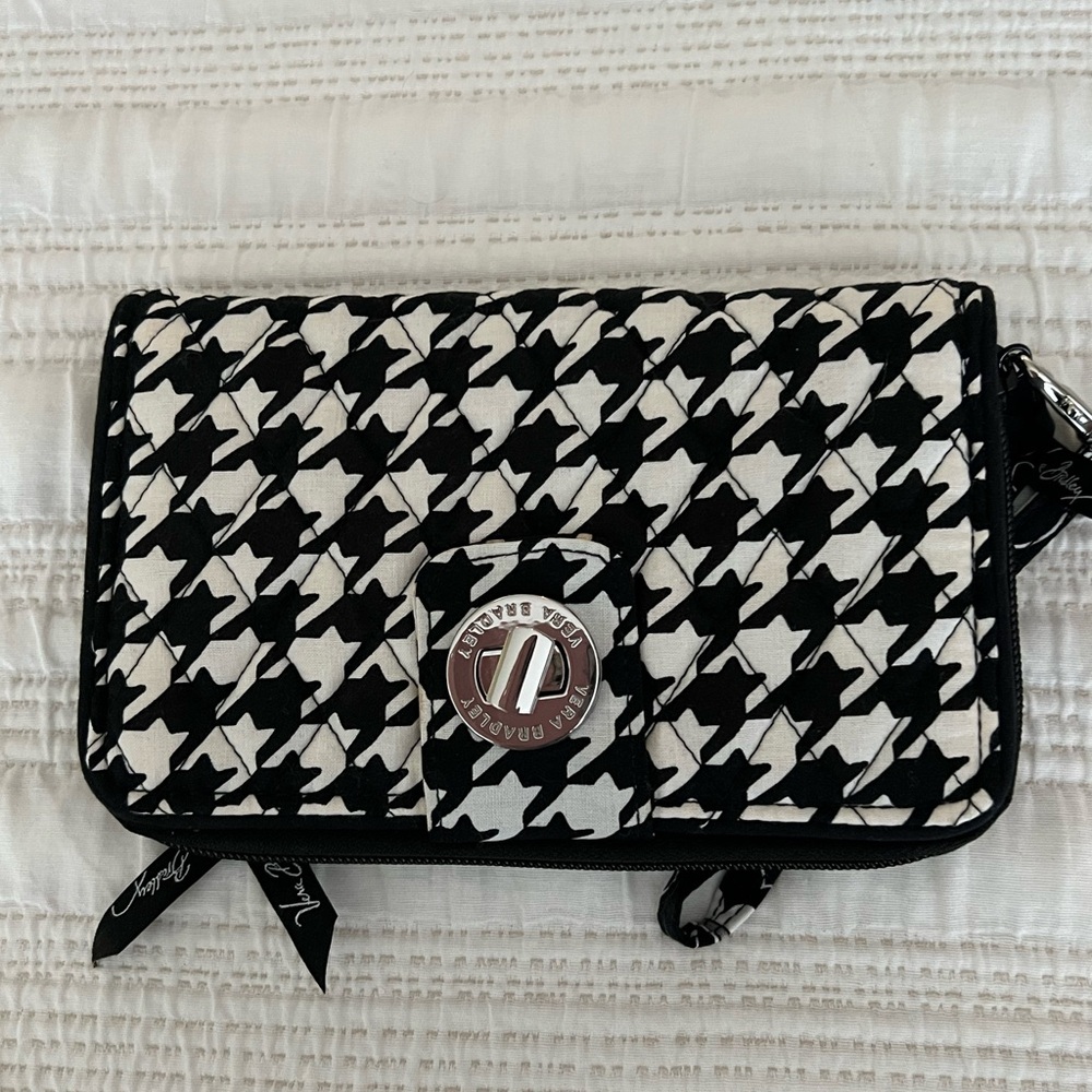 Vera Bradley Black and White Houndstooth Clutch